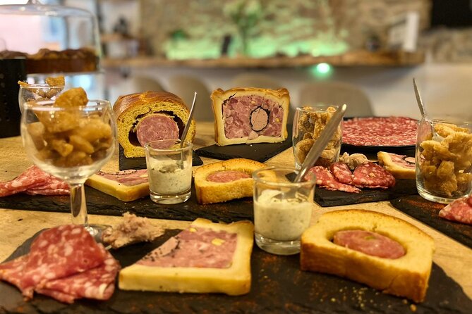 Afternoon Old Town Food tour - The tasting lineup: cold cuts, cheese, praline pie, beer, and gelato