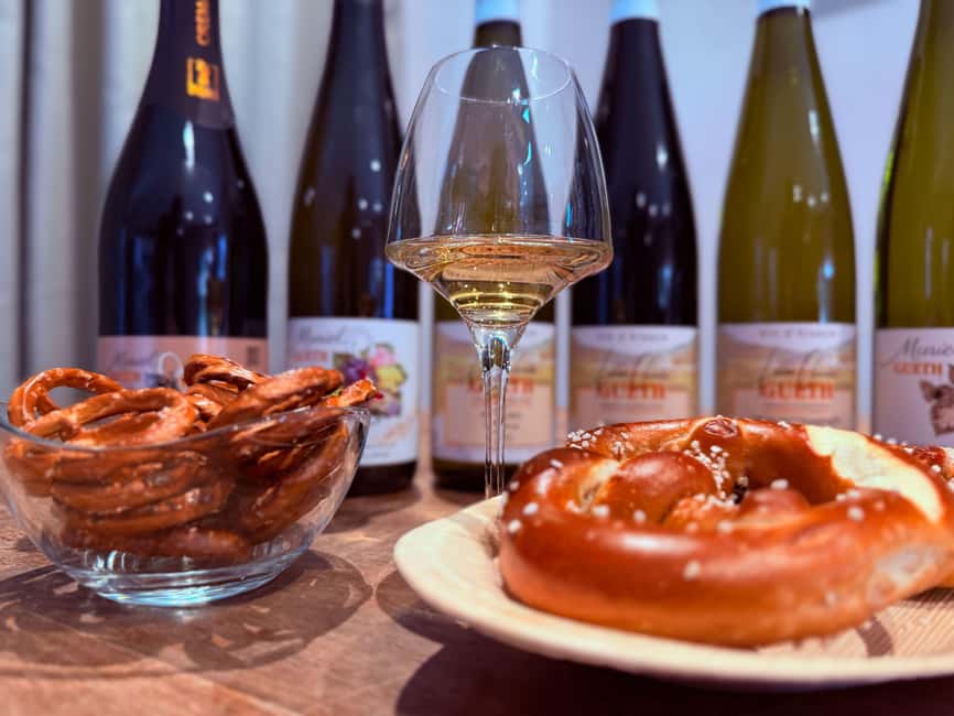 Cellar visit and Alsace wine tasting with a feminine touch - Snacks and pacing: pretzel or kougelhopf keeps the hour friendly