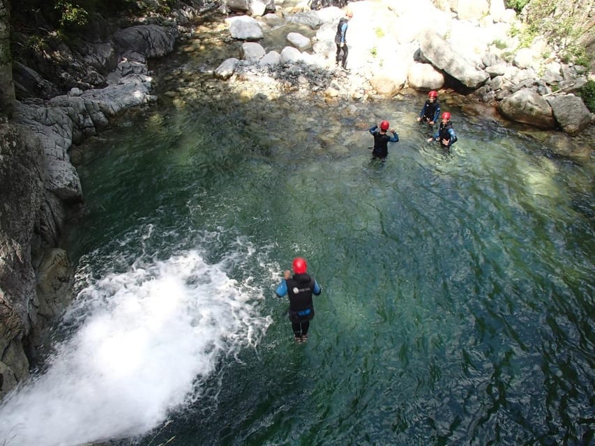 Corte Region: Fun Canyoning Verghellu - Entering Verghellu Canyon, near Corte, for action with real scenery