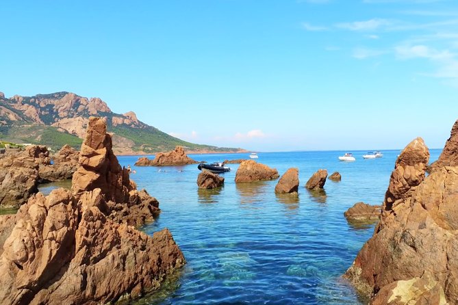 Departure from Fréjus: Estérel, Calanques and red rocks - Massif de l’Estérel stop: creeks, caves, and clear-water swimming