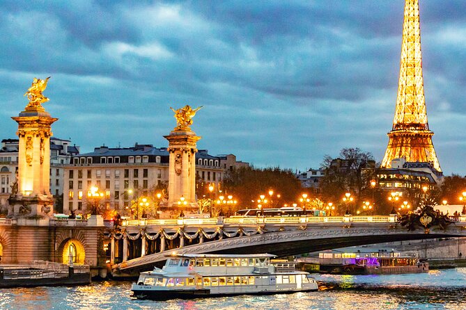Dinner Cruise Prestige Check-out from the Eiffel Tower - A Glass-Roof Seine Dinner With the Eiffel Tower in Your Line of Sight