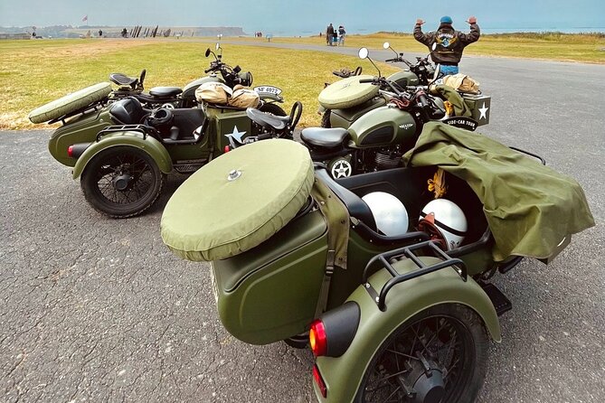 From Bayeux: 2-hour private sidecar tour in Normandy - Omaha Beach on your route, walking where the fighting happened