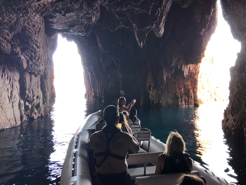 From Sagone/Cargèse: Scandola and Calanques de Piana Cruise - Gulf of Porto to Calanques de Piana: Red Cliffs, Natural Arch, and Caves