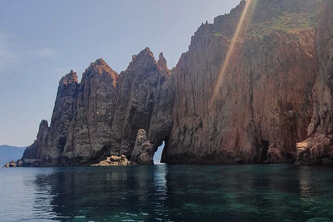 From Sagone/Cargèse: Scandola Calanques Piana Girolata Swimming - Capo Rosso: natural pool swim time and seabed spotting