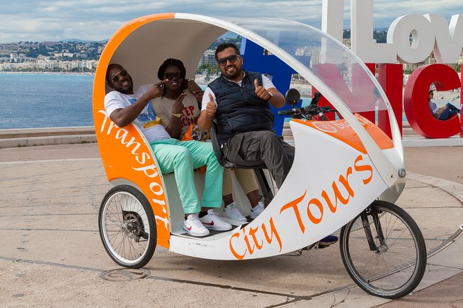 Nice: Visit of Nice by electrically assisted bike taxi 1 hour. - Flower Market at Cours Saleya: color, lavender, and easy local food