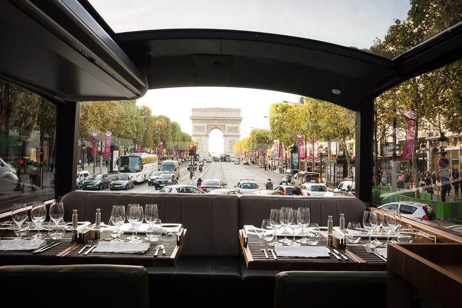 Paris: Bustronome Gourmet Lunch Tour on a Glass-Roof Bus - Music, narration, and the sound tradeoff
