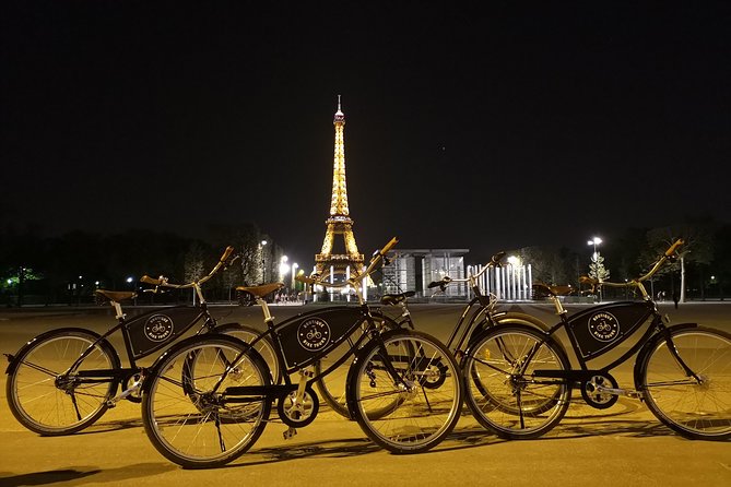 Paris Evening City of Lights Small Group Bike Tour & Boat Cruise - Switching to the Seine: wine, illuminated Eiffel, and the love shrimps moment