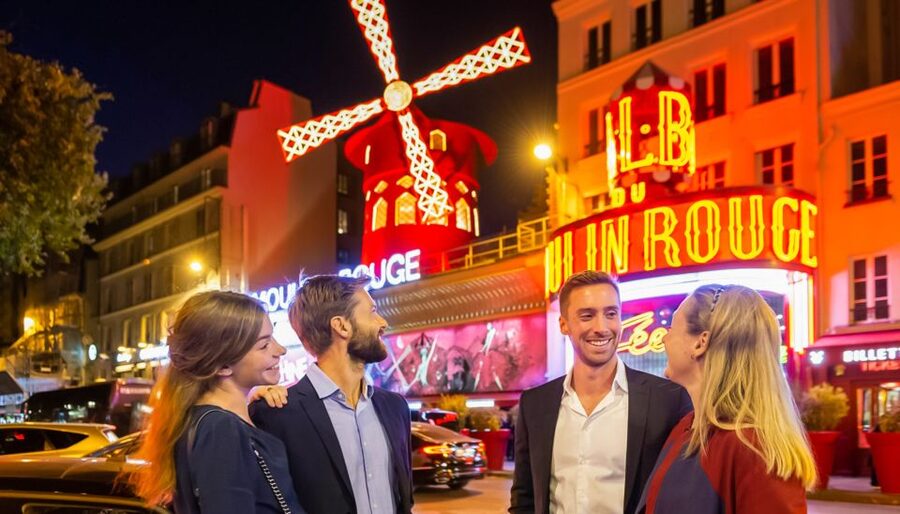 Paris: Evening Sightseeing Tour and Moulin Rouge Show - Meeting Near the Eiffel Tower, Then Rolling Into Paris by Night