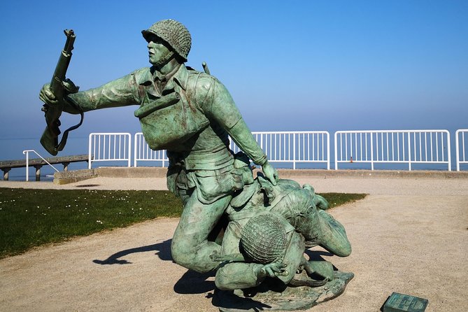 Pointe du Hoc,Omaha Beach, American Cemetery - Day trip from Paris to Normandy - Arromanches and the Mulberry harbour remnants