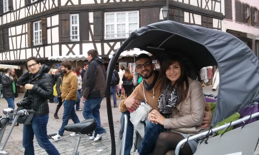 Strasbourg: 90-Minute Sightseeing Tour by Pedicab - Getting on by Maison Kammerzell and the Strasbourg Minster